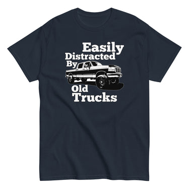 OBS Ford Truck Shirt, Easily Distracted By Old Trucks in navy